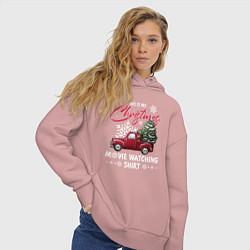 Толстовка оверсайз женская Movie watching shirt, цвет: пыльно-розовый — фото 2