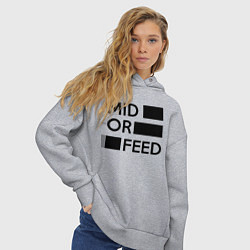 Толстовка оверсайз женская Mid or feed, цвет: меланж — фото 2