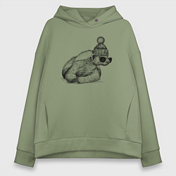 Толстовка оверсайз женская Медоед стильный, цвет: авокадо