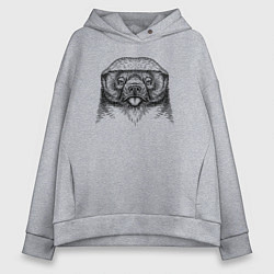 Женское худи оверсайз Медоед высунул язык