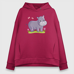 Женское худи оверсайз Милый бегемотик