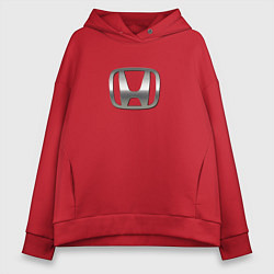 Толстовка оверсайз женская Honda sport auto silver, цвет: красный