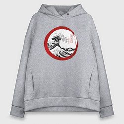 Женское худи оверсайз Волна от Канагава