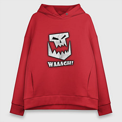 Толстовка оверсайз женская Waaagh, цвет: красный