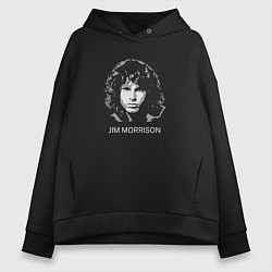 Толстовка оверсайз женская Tribute to Jim Morrison one, цвет: черный