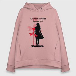 Толстовка оверсайз женская Depeche Mode - Happiest Girl Collage, цвет: пыльно-розовый
