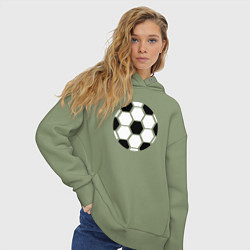 Толстовка оверсайз женская Простой футбольный мяч, цвет: авокадо — фото 2