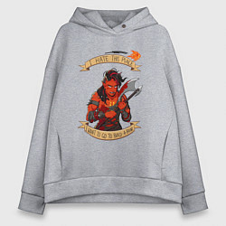 Женское худи оверсайз Карлах злится - Baldurs Gate 3