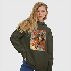 Толстовка оверсайз женская Disco elysium, цвет: хаки — фото 2