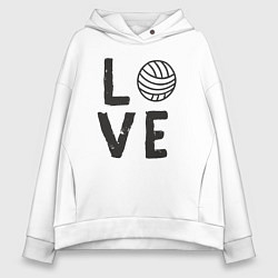 Толстовка оверсайз женская Lover volleyball, цвет: белый