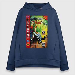 Женское худи оверсайз Earth worm jim cover