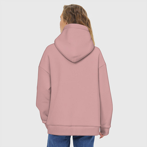 Женское худи оверсайз Newjeans logo / Пыльно-розовый – фото 4