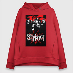 Толстовка оверсайз женская Slipknot - all, цвет: красный