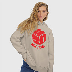 Толстовка оверсайз женская Volleyball my love, цвет: миндальный — фото 2