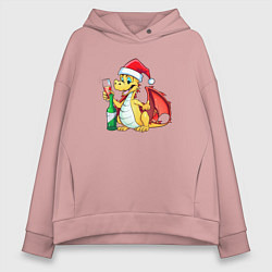 Женское худи оверсайз Красный дракон с шампанским