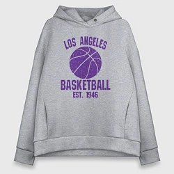 Толстовка оверсайз женская Basketball Los Angeles, цвет: меланж