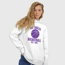 Толстовка оверсайз женская Basketball Los Angeles, цвет: белый — фото 2
