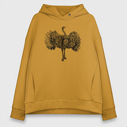 Женское худи оверсайз Страус распушился