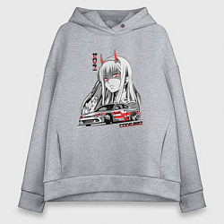 Женское худи оверсайз Nissan Silvia S15 Drift Zero Two