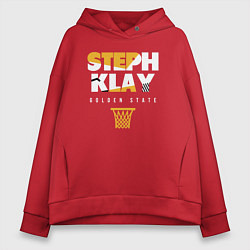 Толстовка оверсайз женская Steph and Klay, цвет: красный
