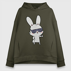 Женское худи оверсайз Заяц в очках