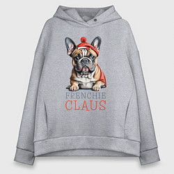 Женское худи оверсайз Французский новогодний бульдог
