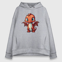 Женское худи оверсайз Дракоша карминный шустрик