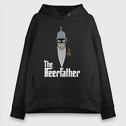 Толстовка оверсайз женская The beerfather, цвет: черный