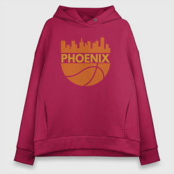 Толстовка оверсайз женская Phoenix basketball city, цвет: маджента
