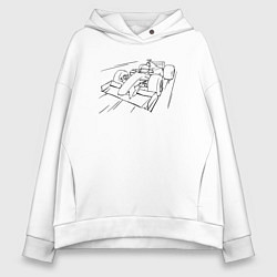 Женское худи оверсайз Формула 1 контур