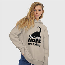 Толстовка оверсайз женская Nope - not today, цвет: миндальный — фото 2