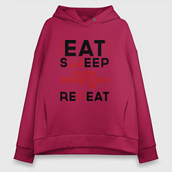 Женское худи оверсайз Надпись: eat sleep GTA6 repeat