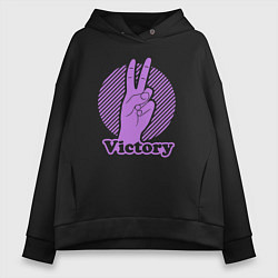 Женское худи оверсайз Victory hand gesture