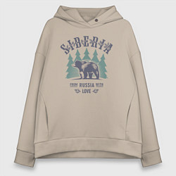 Женское худи оверсайз Сибирь - из России с любовью