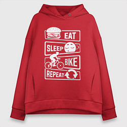 Женское худи оверсайз Eat sleep bike