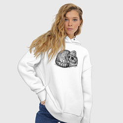 Толстовка оверсайз женская Манул модник, цвет: белый — фото 2