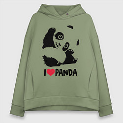 Женское худи оверсайз I love panda