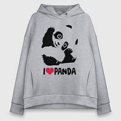 Женское худи оверсайз I love panda