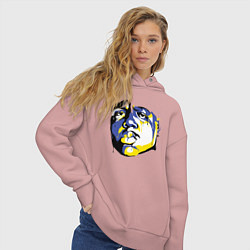 Толстовка оверсайз женская Rapper Notorious BIG, цвет: пыльно-розовый — фото 2