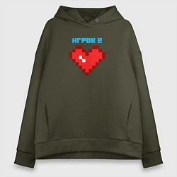 Женское худи оверсайз Heart player 2 pixels парные