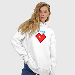 Толстовка оверсайз женская Heart player 2 pixels парные, цвет: белый — фото 2