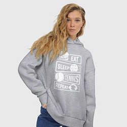 Толстовка оверсайз женская Еда сон теннис, цвет: меланж — фото 2