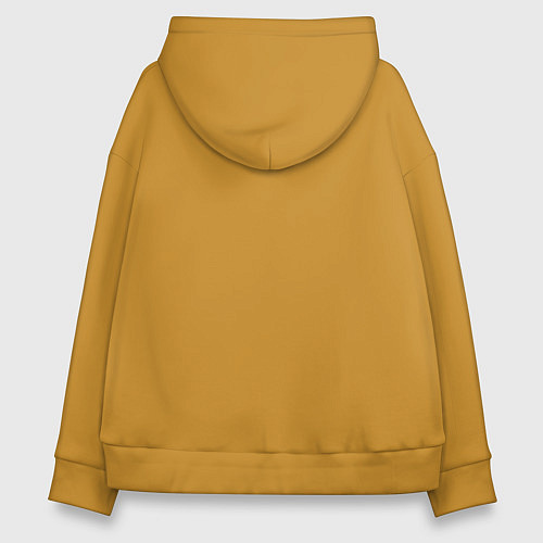 Женское худи оверсайз Кот пицца / Горчичный – фото 2
