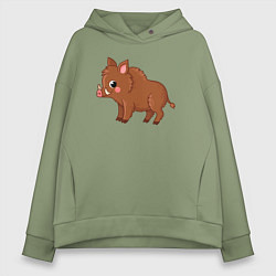 Женское худи оверсайз Милый кабанчик