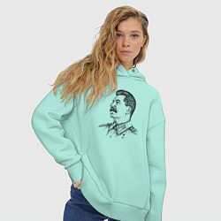Толстовка оверсайз женская Профиль Сталина, цвет: мятный — фото 2