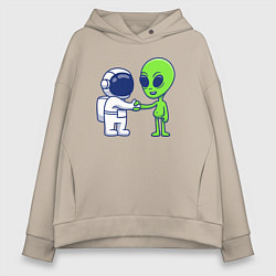 Женское худи оверсайз Привет пришелец