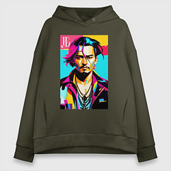 Женское худи оверсайз Джонни Депп - поп арт