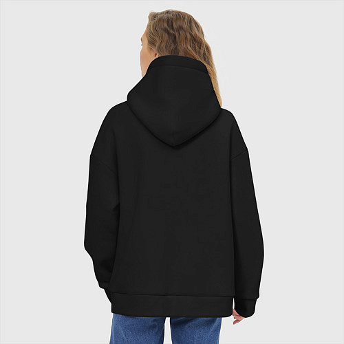 Женское худи оверсайз Скрещенные стрелки streetwear / Черный – фото 4