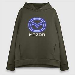 Толстовка оверсайз женская Mazda neon, цвет: хаки