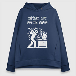 Женское худи оверсайз Осторожно злой геймер - нецензурная лексика